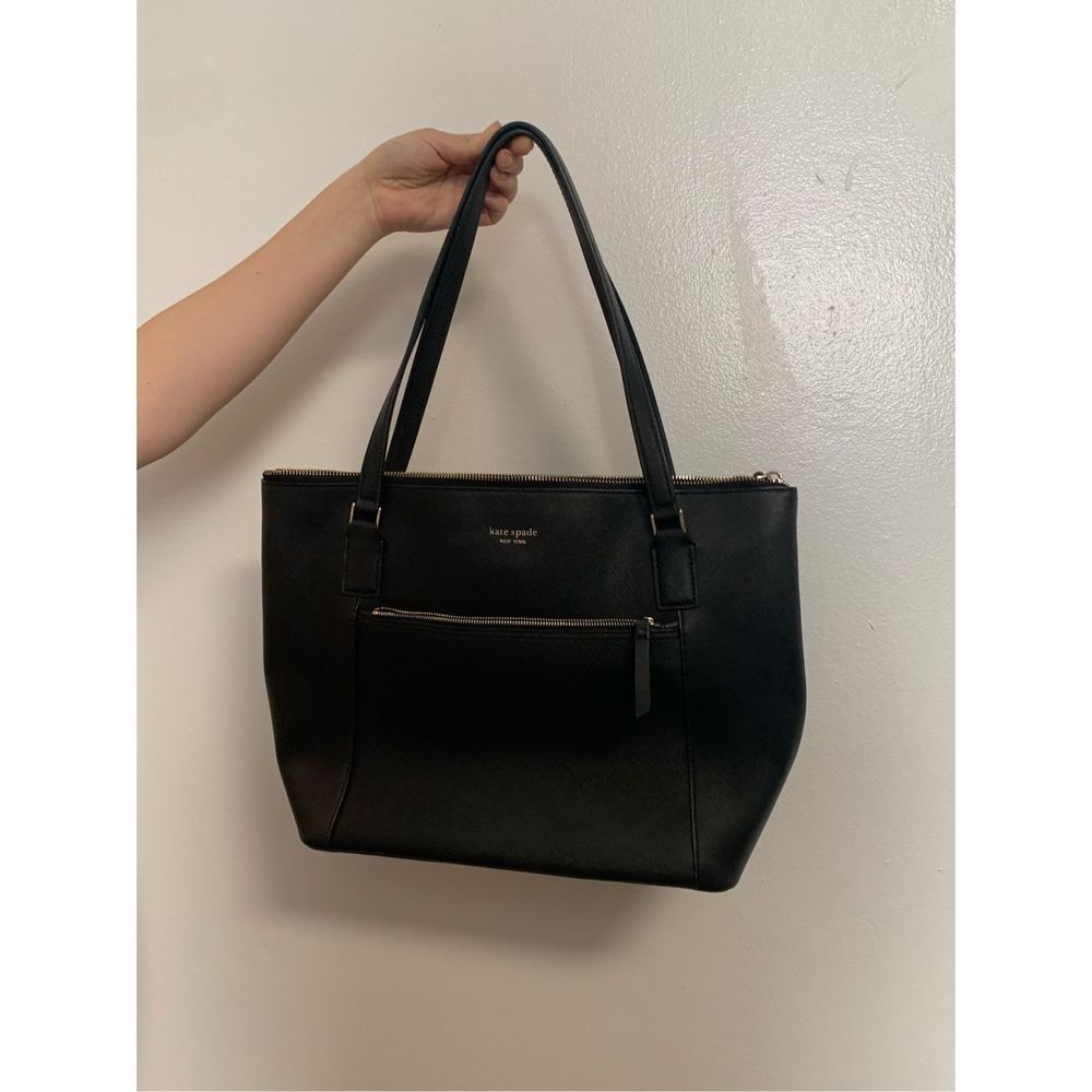Kate Spade | Cameron Pocket Tote | Leather Black Handbag